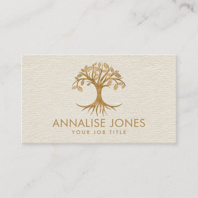 Tree of life - Golden Leaves Business Card (Front)