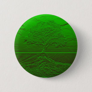 Tree of Life Green Energy 6 Cm Round Badge