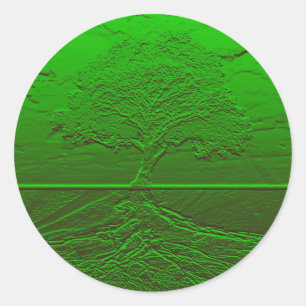 Tree of Life Green Energy Classic Round Sticker