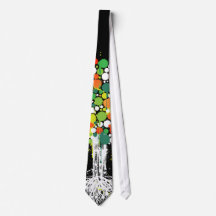 Tree of life Green Tie - on Black