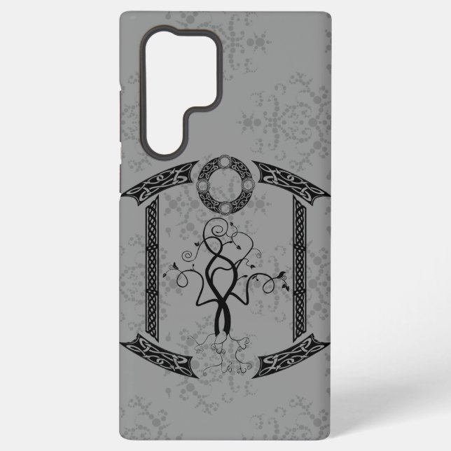 Tree of Life Grey Damascus Phone Case (Back)