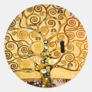 Tree of Life Gustav Klimt Nouveau Classic Round Sticker
