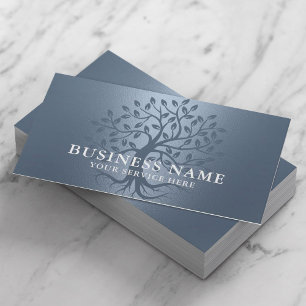 Tree of Life Health Wellness Salon Spa Dusty Blue Business Card