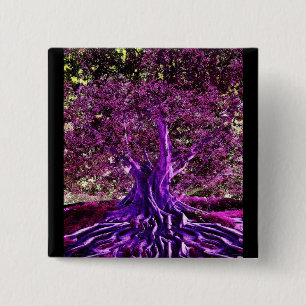 Tree of Life Heart 15 Cm Square Badge