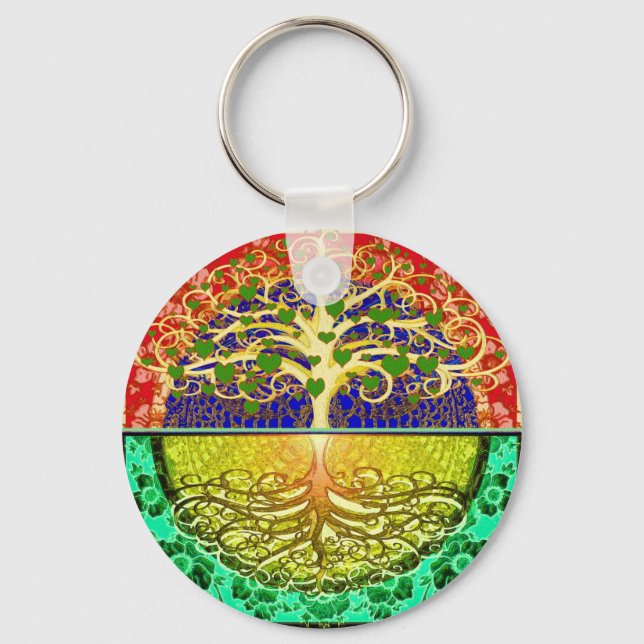 Tree of Life Heart Key Ring (Front)