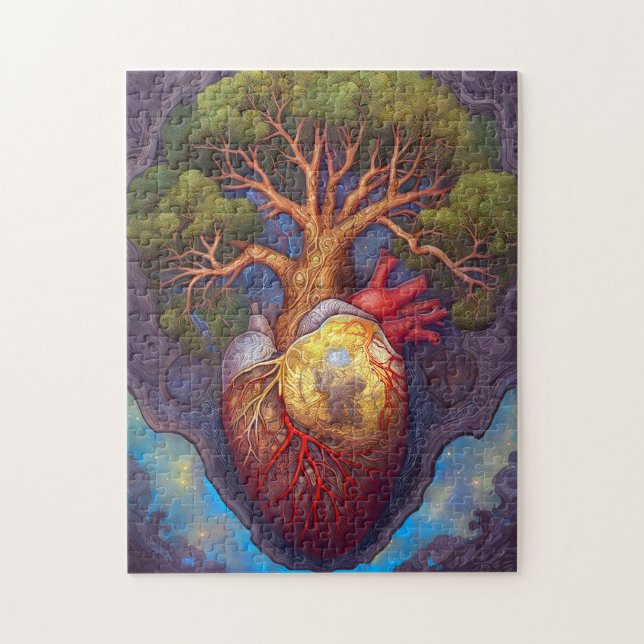 Tree Of Life Heart Surreal Nature Art Jigsaw Puzzle (Vertical)