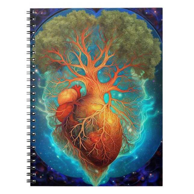 Tree Of Life Heart Surreal Nature Art Notebook (Front)