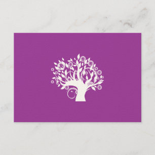 Tree of Life Hebrew Jewish Wedding RSVP Purple Card