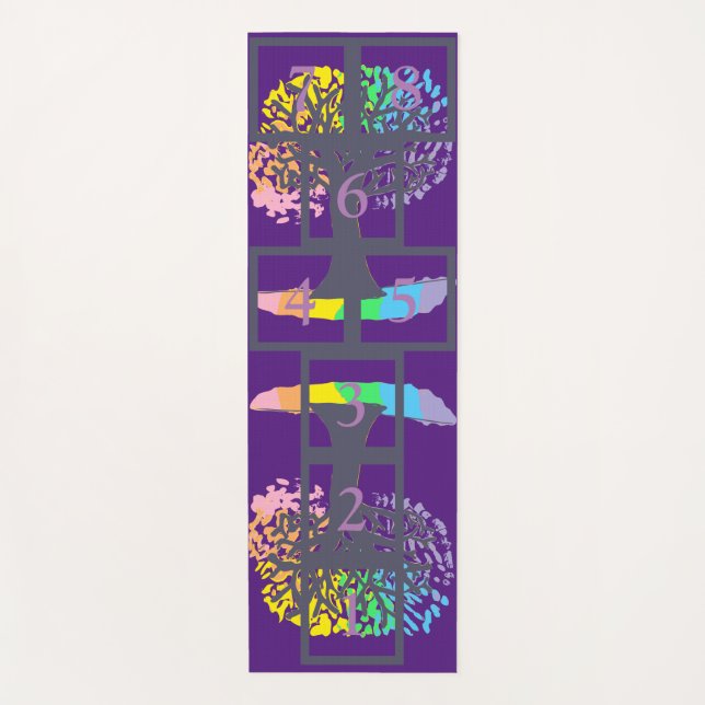 Tree of Life Hopscotch Yoga Mat (Front)