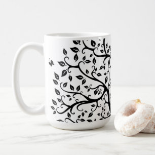 Tree of Life in Black and White Coffee Mug
