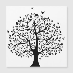Tree of Life in Black and White Magnetic Invitation