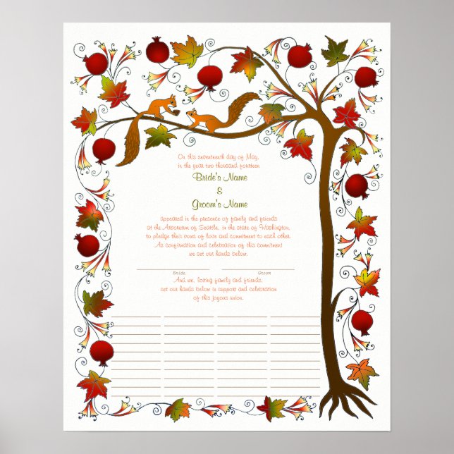 Tree of Life in Fall, Quaker Certificate 170926 Poster (Front)