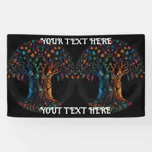 Tree of Life in full Stained Glass Mosaic Colour Banner