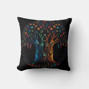 Tree of Life in full Stained Glass Mosaic Colour Cushion