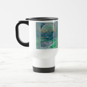 Tree of Life in Pale Green Colours Travel Mug