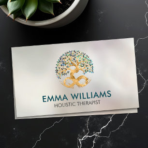 Tree of Life - Infinity - Abalone Shell Leaves Business Card