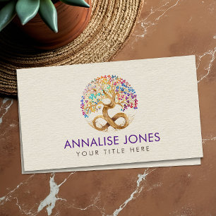 Tree of Life - Infinity - Colourful Leaves Busines Business Card
