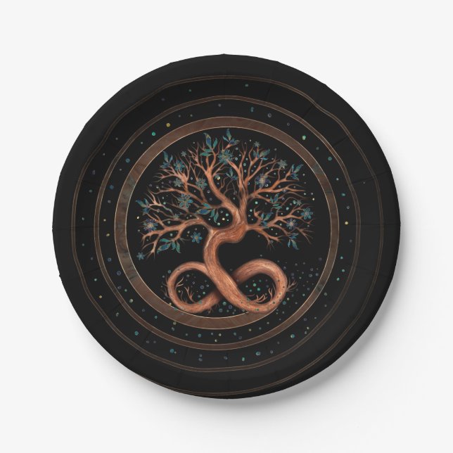 Tree of Life - Infinity Spiral Paper Plate (Front)