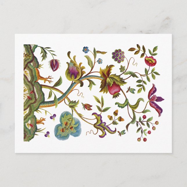 Tree of Life Jacobean Embroidery Postcard (Front)