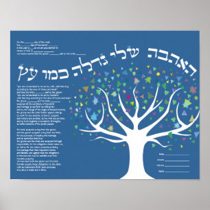 TREE of LIFE Ketubah Jewish Wedding Certificate Poster