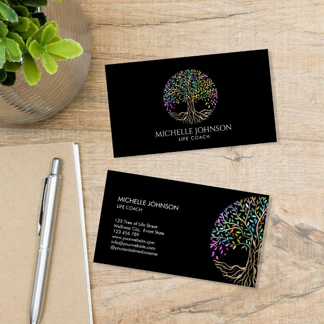 Tree of Life Life Coach Event Planner Cosmetics Business Card (Creator Uploaded)