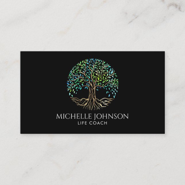 Tree of Life Life Coach Event Planner Yoga Teacher Business Card (Front)