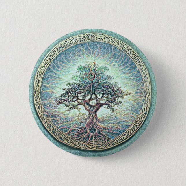 Tree of Life Light 6 Cm Round Badge (Front)