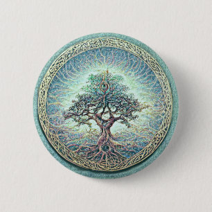 Tree of Life Light 6 Cm Round Badge