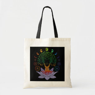 tree of life lotus flower moon phases sacred tote bag