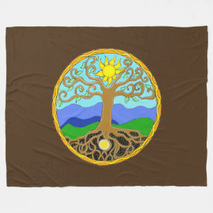 Tree of Life Mandala Fleece Blanket