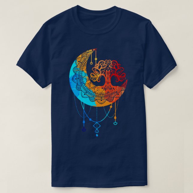 Tree of Life Mandala Moon Chakra Yoga Meditation M T-Shirt (Design Front)
