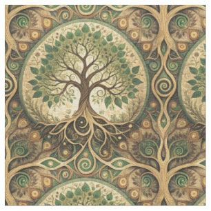 Tree of Life Mandala Spiritual Design Pattern Art Fabric