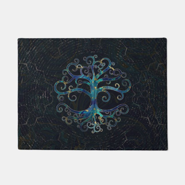 Tree of life Marble and Gold Doormat (Front)