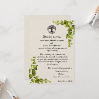 Tree of Life Mediaeval Invitation