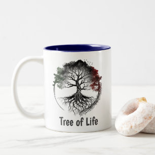 Tree of Life Meditation Celtic Style Two-Tone Coffee Mug
