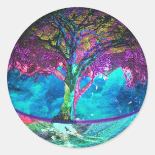 Tree of Life Meditation Classic Round Sticker