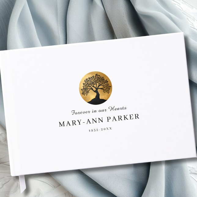 Tree of Life!  Memorial White Custom Guest Book (Tree of Life Memorial Custom Guest Book)