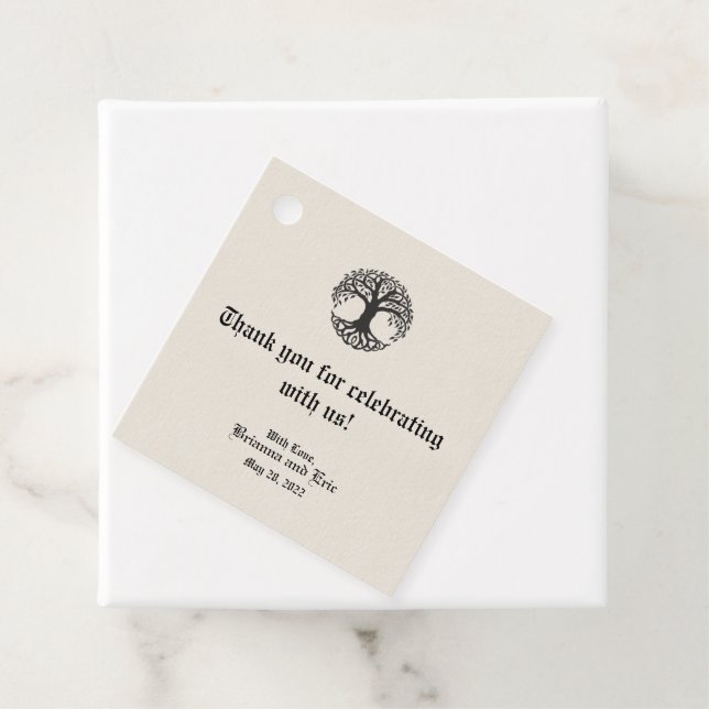 Tree of Life Monogram Favour Tags (In Situ)