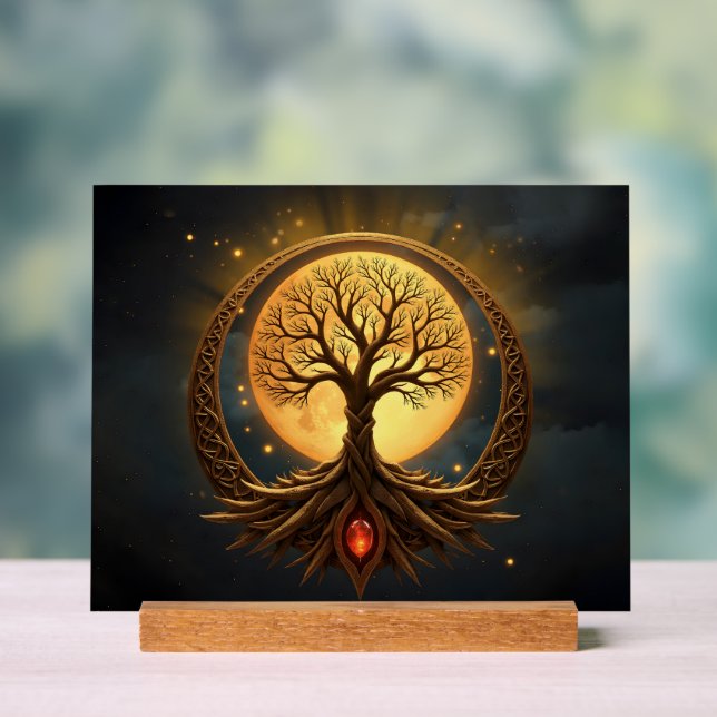 Tree of Life – Moonlit Enlightenment Acrylic Sign (Neutral)