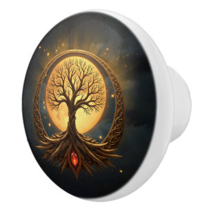 Tree of Life – Moonlit Enlightenment Ceramic Knob