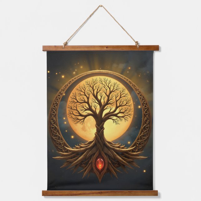 Tree of Life – Moonlit Enlightenment Hanging Tapestry (Front)