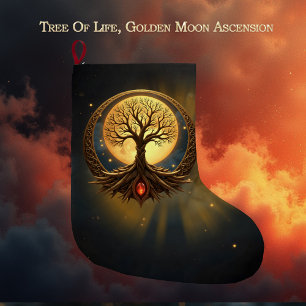 Tree of Life – Moonlit Enlightenment Large Christmas Stocking