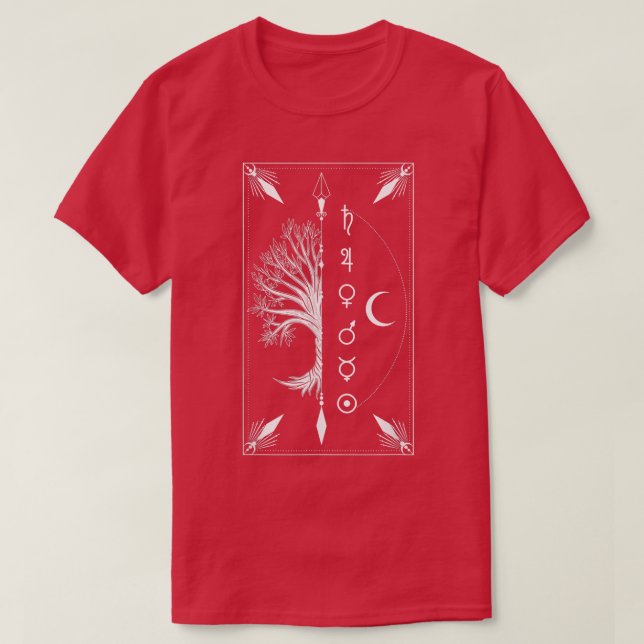 Tree of Life Mystical Tree Fractal Yoga Meditation T-Shirt (Design Front)