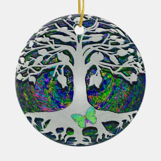 Tree of Life New Beginnings by Amelia Carrie Ceramic Tree Decoration (Front)