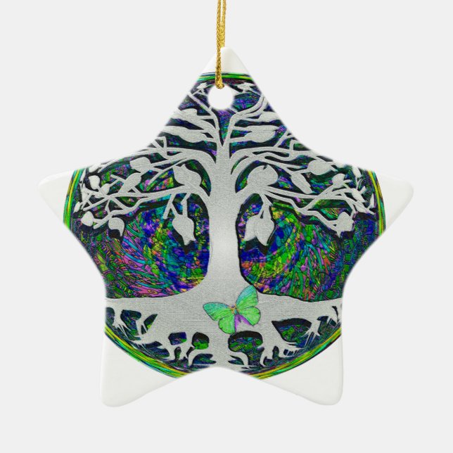 Tree of Life New Beginnings by Amelia Carrie Ceramic Tree Decoration (Front)