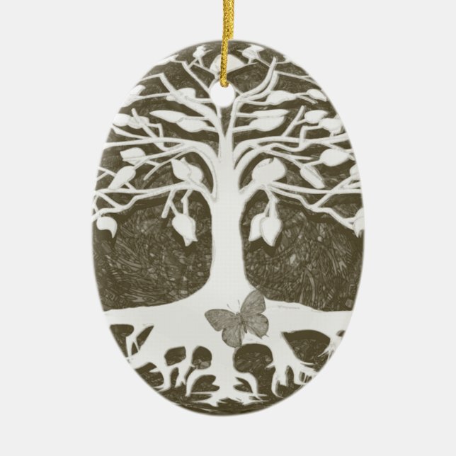Tree of Life New Beginnings by Amelia Carrie Ceramic Tree Decoration (Front)