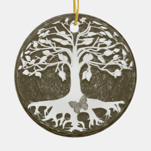 Tree of Life New Beginnings by Amelia Carrie Ceramic Tree Decoration (Front)
