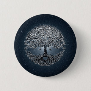 Tree of Life Nova Blue 6 Cm Round Badge