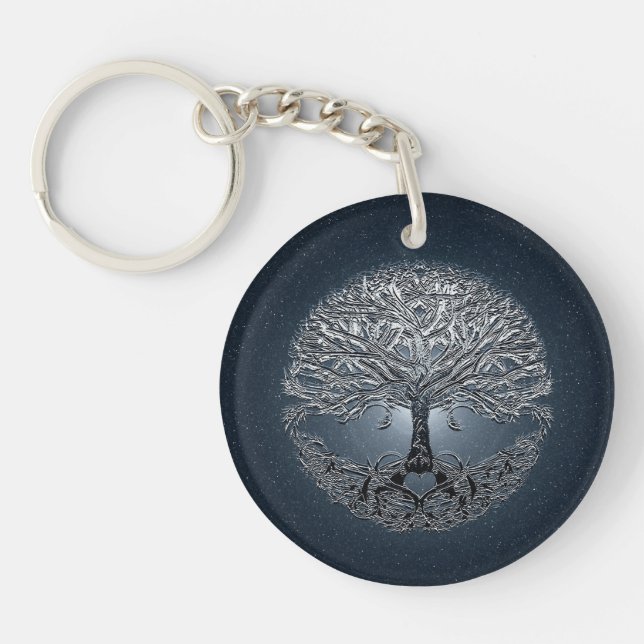 Tree of Life Nova Blue Key Ring (Front)