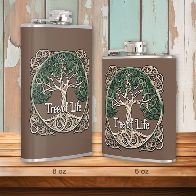 Tree of Life Paper Quilling Hip Flask (Creator Uploaded)